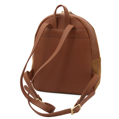 Leather backpacks for women Arco - Suede and pebbled leather backpack | TL142509 San Rocco Italia