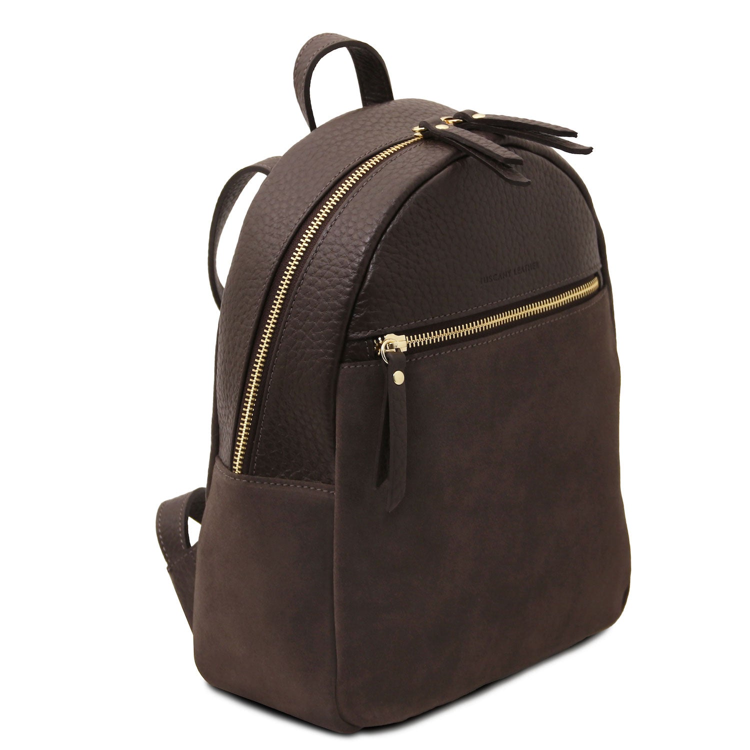 Leather backpacks for women Arco - Suede and pebbled leather backpack | TL142509 San Rocco Italia