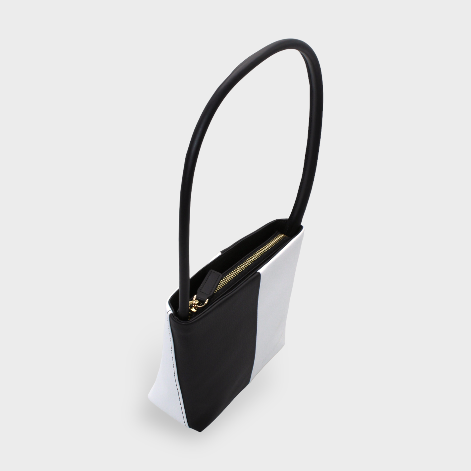 Handbag & Wallet Accessories Aria - Apple Leather Midi Shoulder Bag - Black & White San Rocco Italia