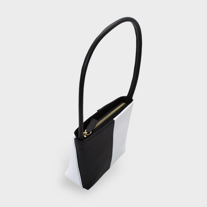 Handbag & Wallet Accessories Aria - Apple Leather Midi Shoulder Bag - Black & White San Rocco Italia