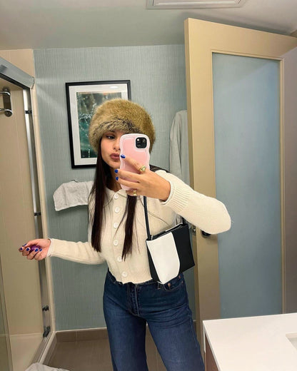 Handbag & Wallet Accessories Aria - Apple Leather Midi Shoulder Bag - Black & White San Rocco Italia