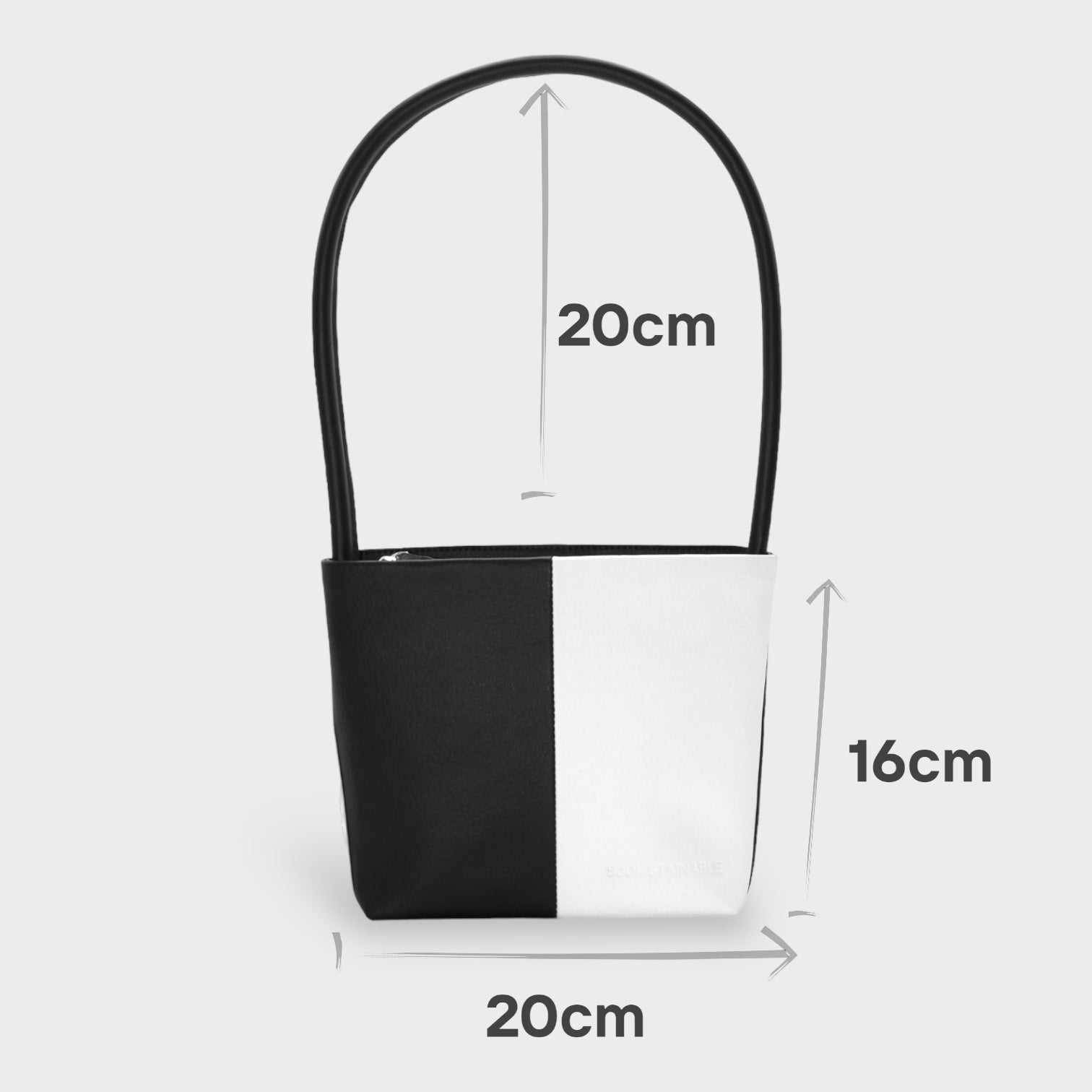 Handbag & Wallet Accessories Aria - Apple Leather Midi Shoulder Bag - Black & White San Rocco Italia