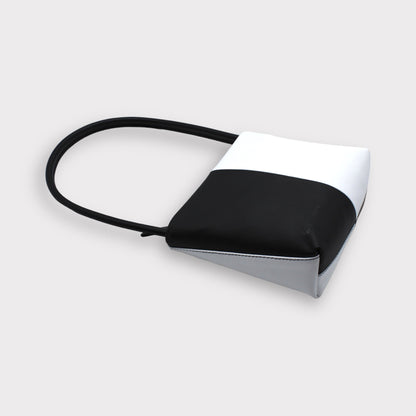 Handbag & Wallet Accessories Aria - Apple Leather Midi Shoulder Bag - Black & White San Rocco Italia