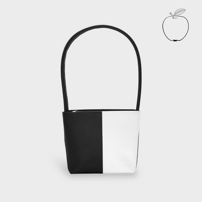 Handbag & Wallet Accessories Aria - Apple Leather Midi Shoulder Bag - Black & White San Rocco Italia