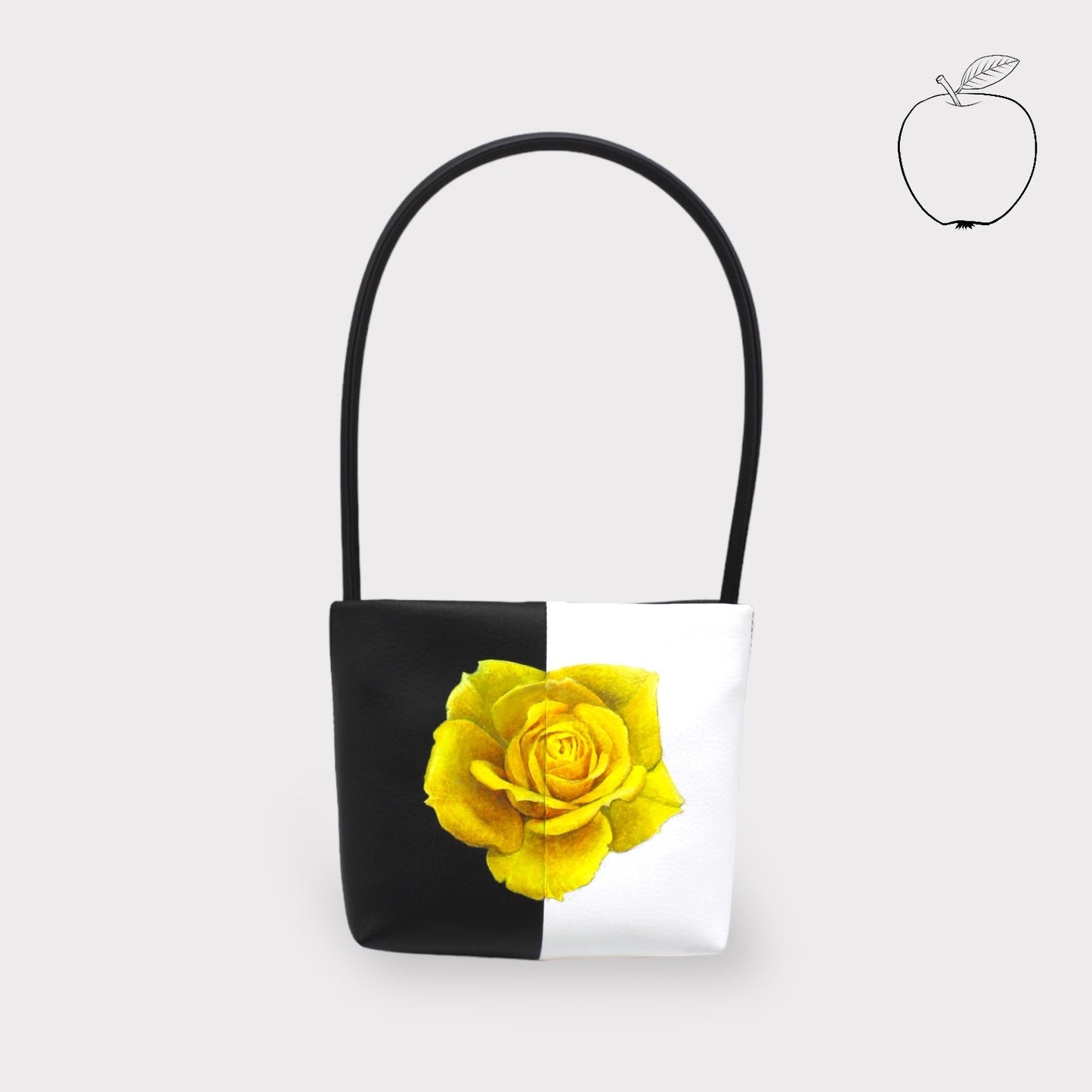 Handbag & Wallet Accessories Aria - Sustainable Apple Skin Leather Hand Painted Yellow Rose Bag San Rocco Italia