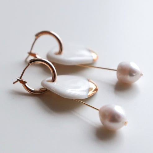Arp Pearl And Porcelain Earrings - White - Premium  - Shop now at San Rocco Italia