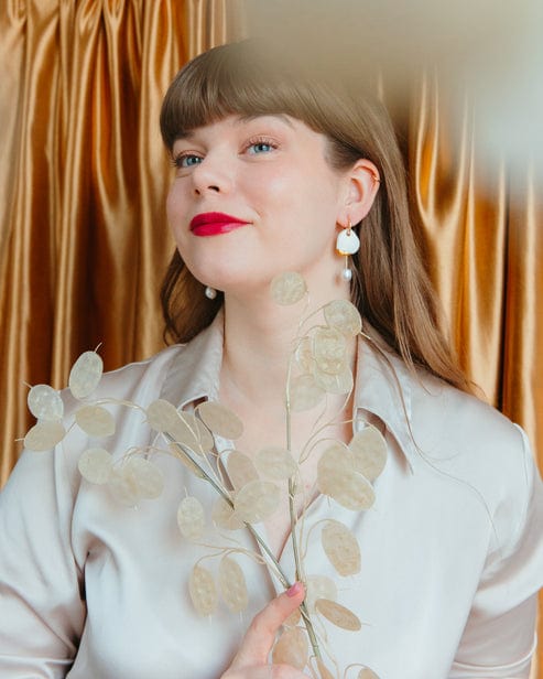 Arp Pearl And Porcelain Earrings - White - Premium  - Shop now at San Rocco Italia