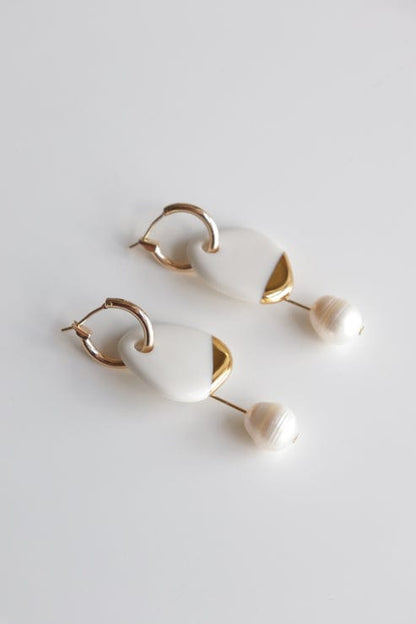 Arp Pearl And Porcelain Earrings - White - Premium  - Shop now at San Rocco Italia