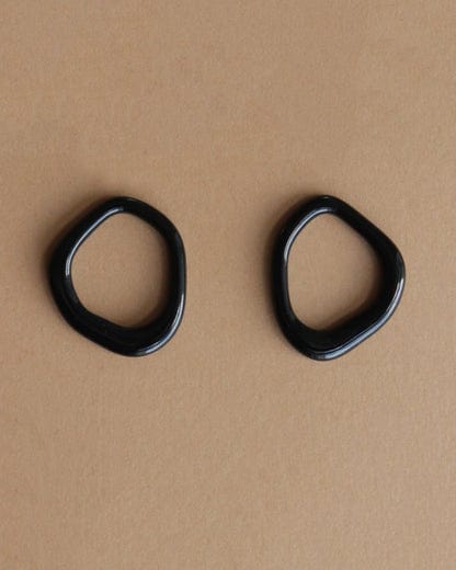 Arp Pearl and Porcelain Hoops - Black - Premium  - Shop now at San Rocco Italia