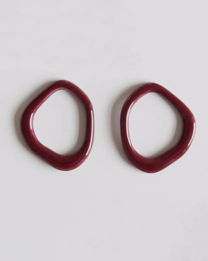 Arp Pearl and Porcelain Hoops- Burgundy - Premium  - Shop now at San Rocco Italia