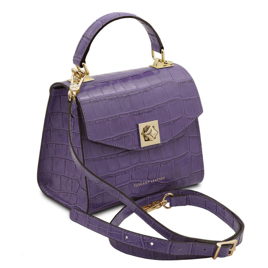 Atena - Croc print leather handbag | TL142267 - Premium Leather handbags - Shop now at San Rocco Italia