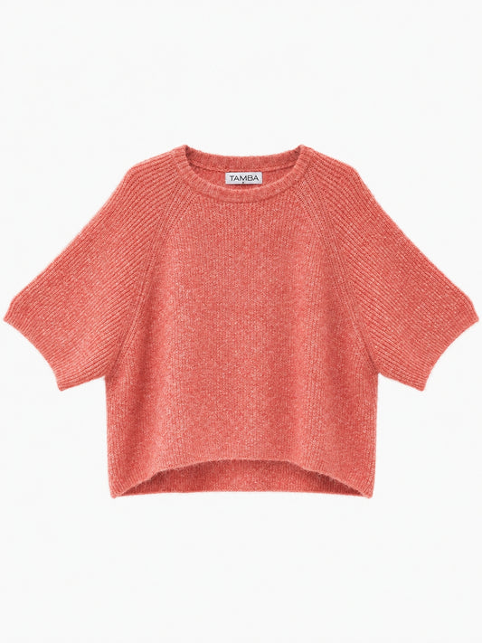Alpaca Blend Ribbed Wide-Sleeve Sweater