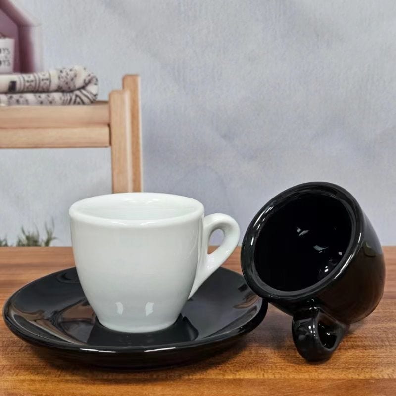 Black and White Ceramic Espresso Cup Set | 50 ml - Premium  - Shop now at San Rocco Italia