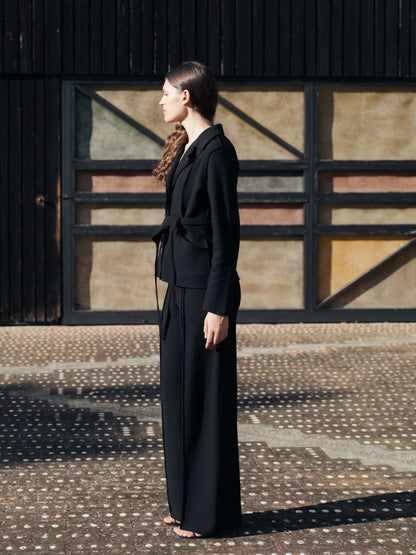 Knitwear Black / S Boiled Wool Bootcut Trousers San Rocco Italia