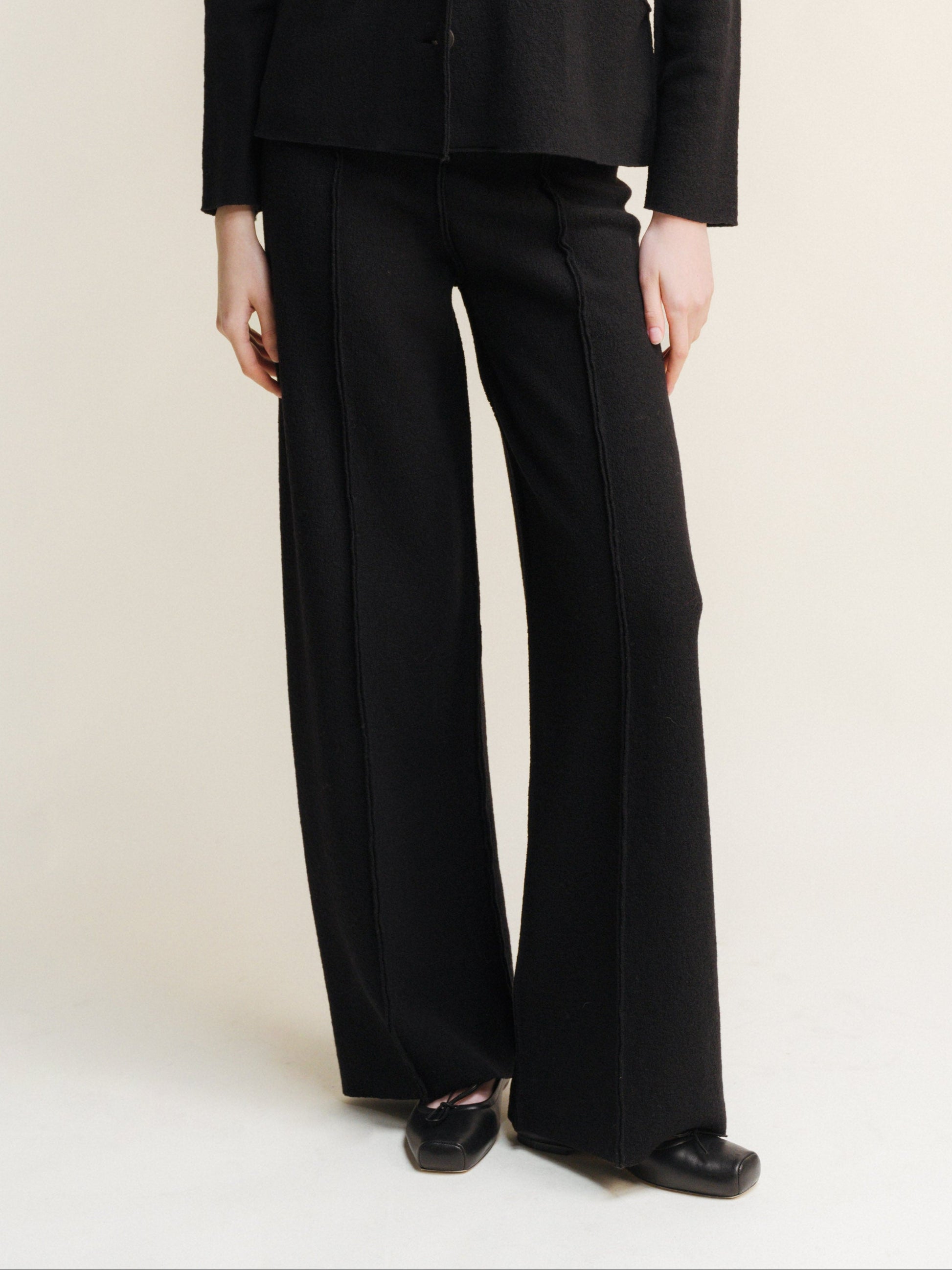 Knitwear Boiled Wool Bootcut Trousers San Rocco Italia