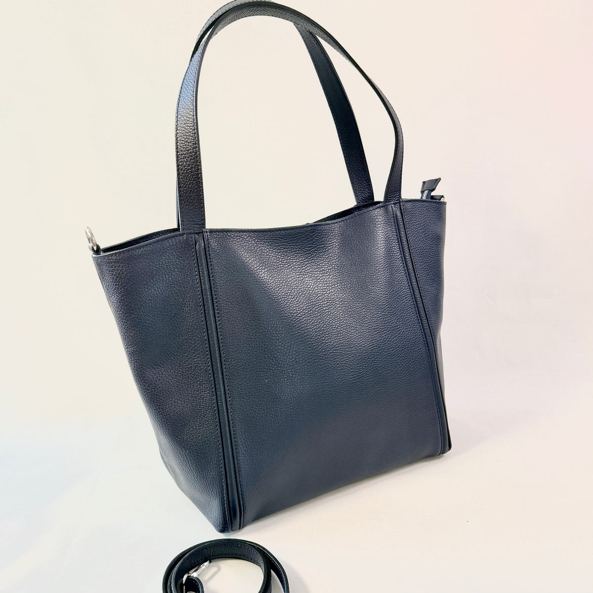 Siena - Large Italian Pebbled Leather Tote Bag