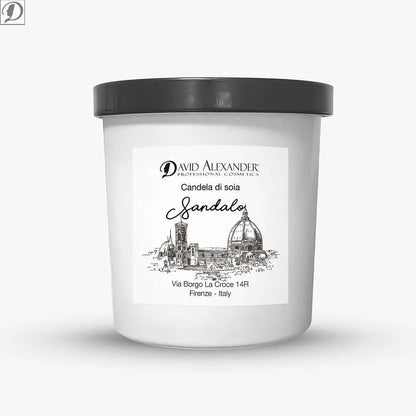 Candela in Cera di Soia al Sandalo – Fragranza Calda e Rilassante, Naturale ed Ecologica
