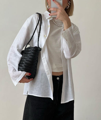 Handbag & Wallet Accessories Carmel - Hand Woven Full Grain Leather Bucket Bag Black San Rocco Italia