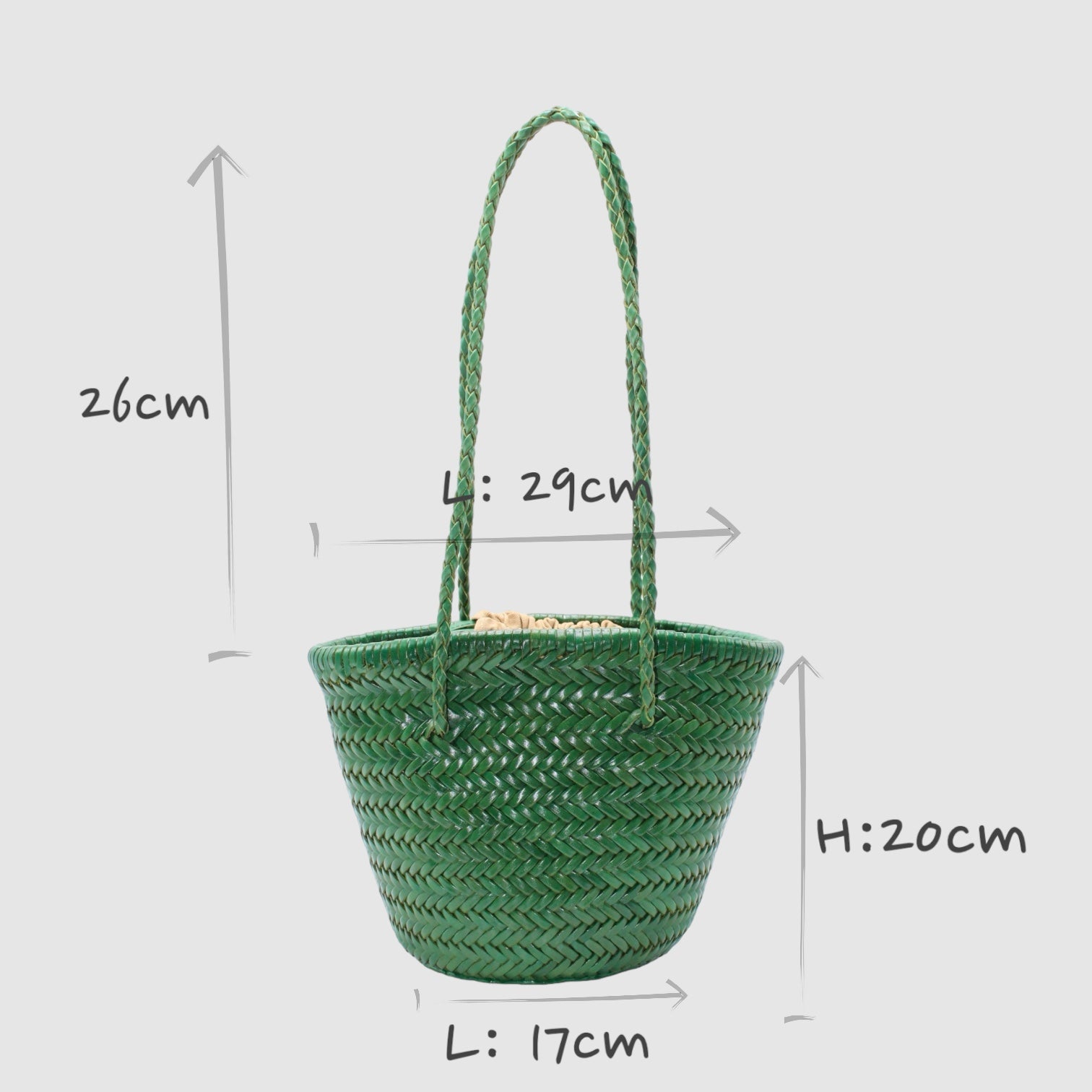 Handbag & Wallet Accessories Carmel - Hand Woven Full-Grain Leather Bucket Bag Green San Rocco Italia