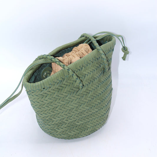 Handbag & Wallet Accessories Carmel - Hand Woven Full-Grain Leather Bucket Bag Rosemary San Rocco Italia