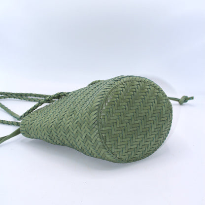 Handbag & Wallet Accessories Carmel - Hand Woven Full-Grain Leather Bucket Bag Rosemary San Rocco Italia