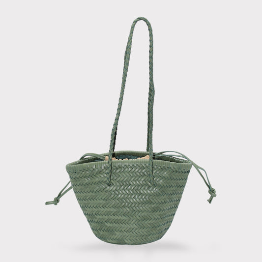 Handbag & Wallet Accessories Carmel - Hand Woven Full-Grain Leather Bucket Bag Rosemary San Rocco Italia