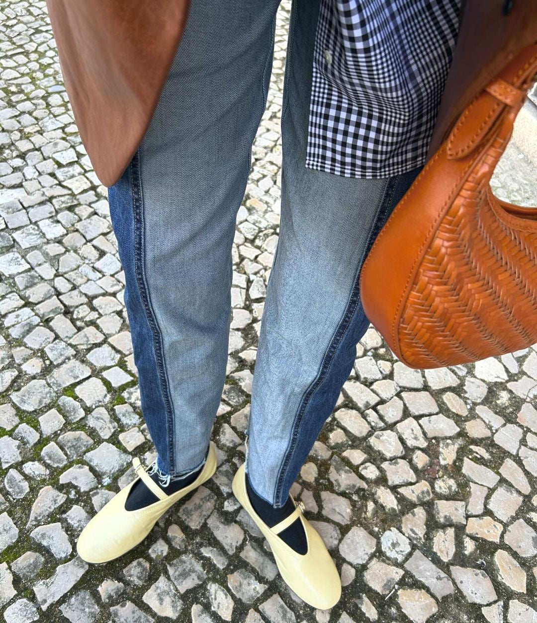 Handbag & Wallet Accessories Carmel - Hand Woven Leather Moon Crescent Bag Brown San Rocco Italia