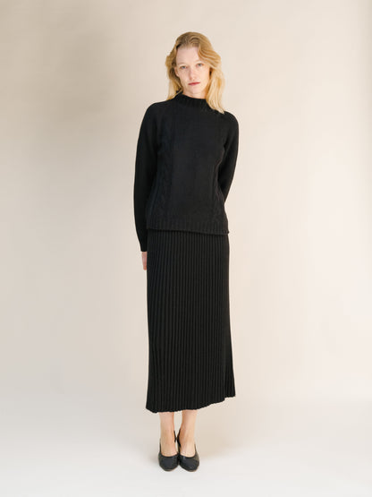 Cashmere Blend Perforated Skirt (3D-Knit)