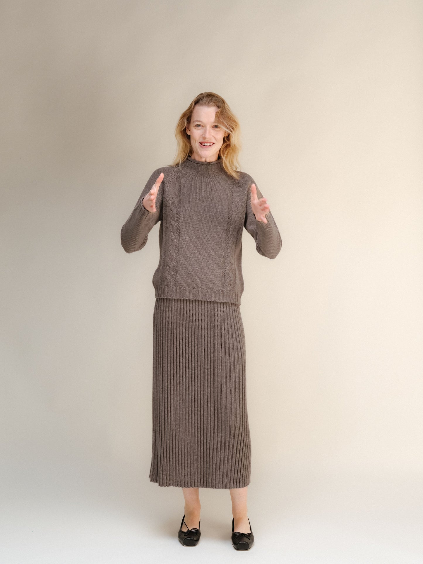 Cashmere Blend Perforated Skirt (3D-Knit)
