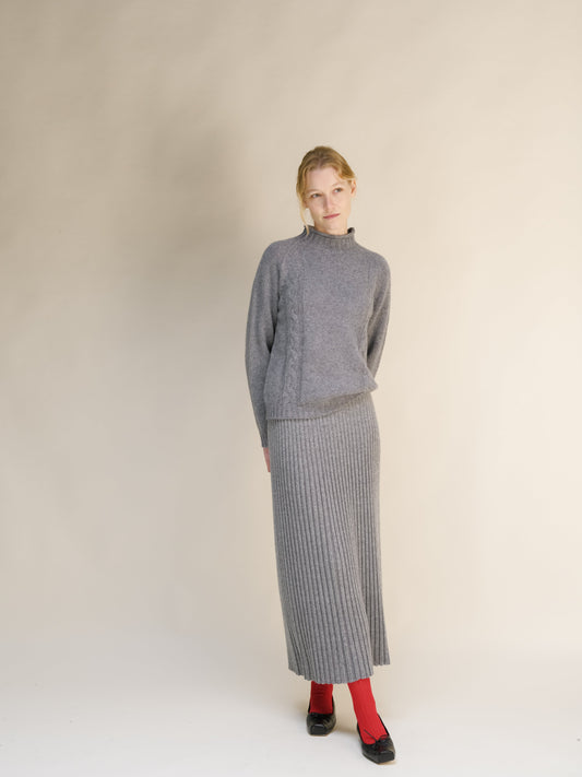 Cashmere Blend Perforated Skirt (3D-Knit)