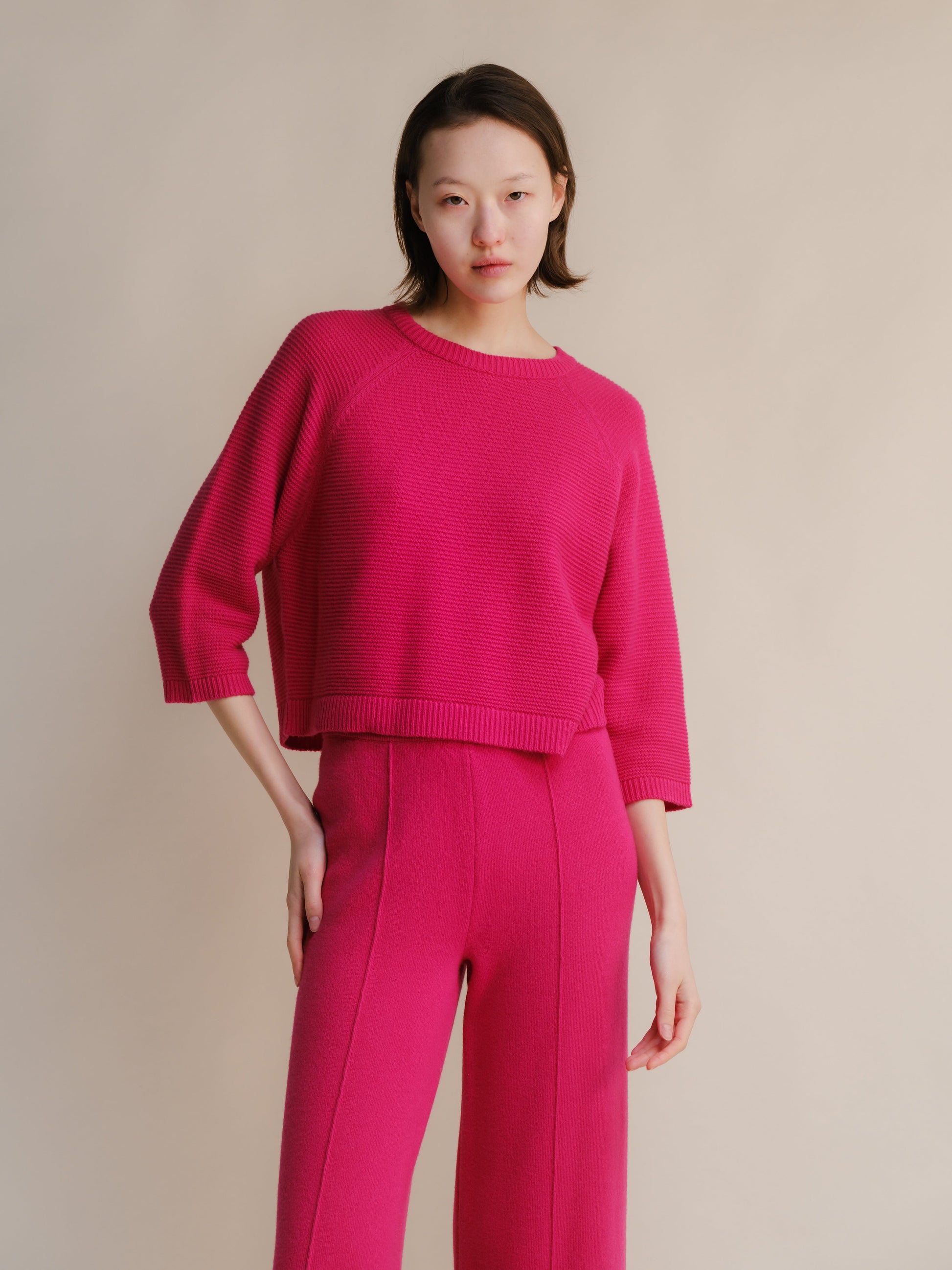 Knitwear Bubble / S Cashmere Mix Cropped 3/4 Sleeve Pullover San Rocco Italia