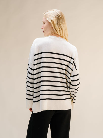 Knitwear Cashmere Mix Striped Crewneck Sweater San Rocco Italia
