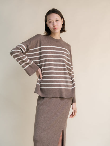 Knitwear Cashmere Mix Striped Crewneck Sweater San Rocco Italia
