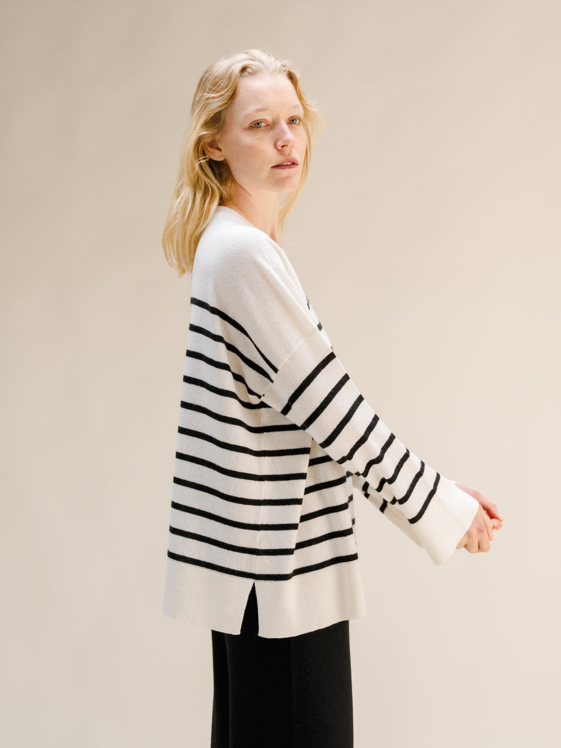 Knitwear Cashmere Mix Striped Crewneck Sweater San Rocco Italia