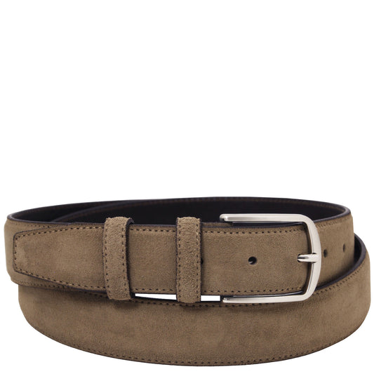 Leather Belts for men Taupe / 95 cm Casual suede leather belt 35mm | TL142536 San Rocco Italia