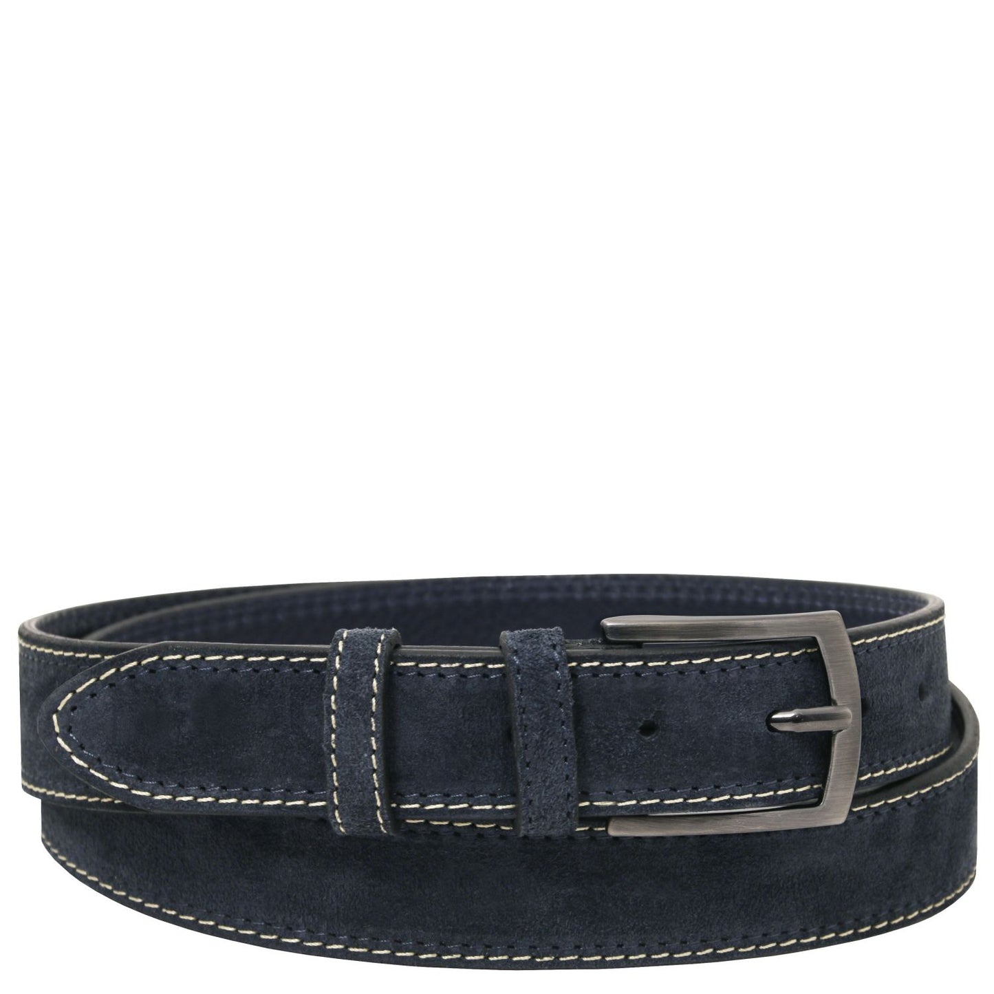 Leather Belts for men Dark Blue / 95 cm Casual suede leather belt 35mm | TL142537 San Rocco Italia