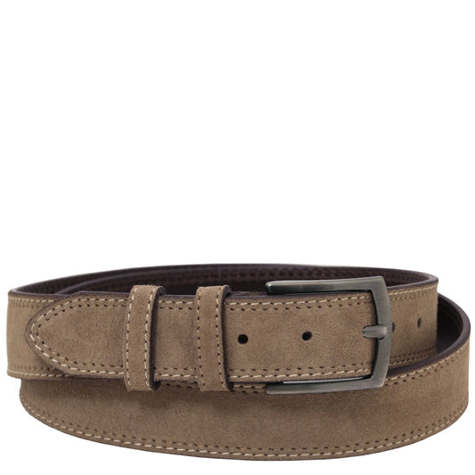 Leather Belts for men Taupe / 95 cm Casual suede leather belt 35mm | TL142537 San Rocco Italia