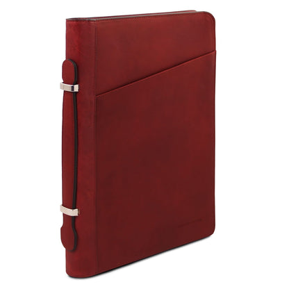 Cesare - Leather document case with handle and ring binder | TL142554