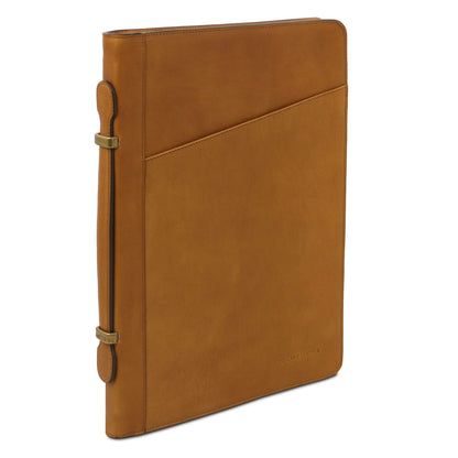 Cesare - Leather document case with handle and ring binder | TL142554