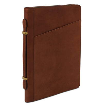 Cesare - Leather document case with handle and ring binder | TL142554