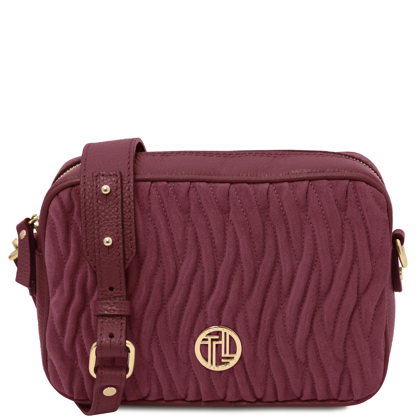 Leather handbags Bordeaux Chantilly - Suede leather shoulder bag | TL142490 San Rocco Italia