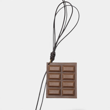 Handbag & Wallet Accessories Chocolate Bar Bag Charm - Handmade Full-Grain Leather San Rocco Italia