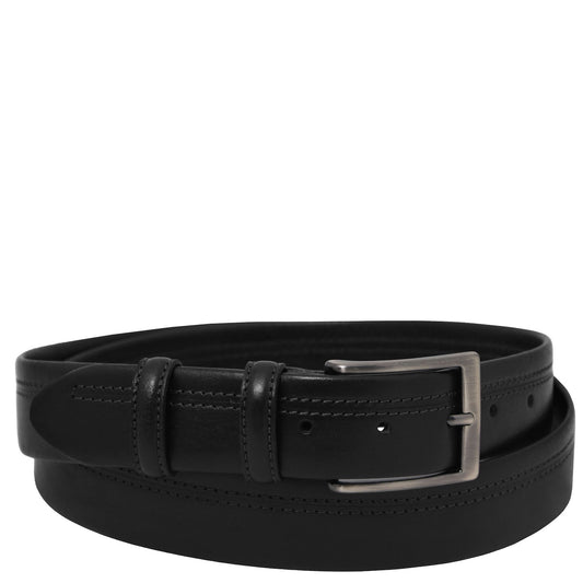 Leather Belts for men Black / 95 cm Classic 35mm tubular leather belt | TL142530 San Rocco Italia