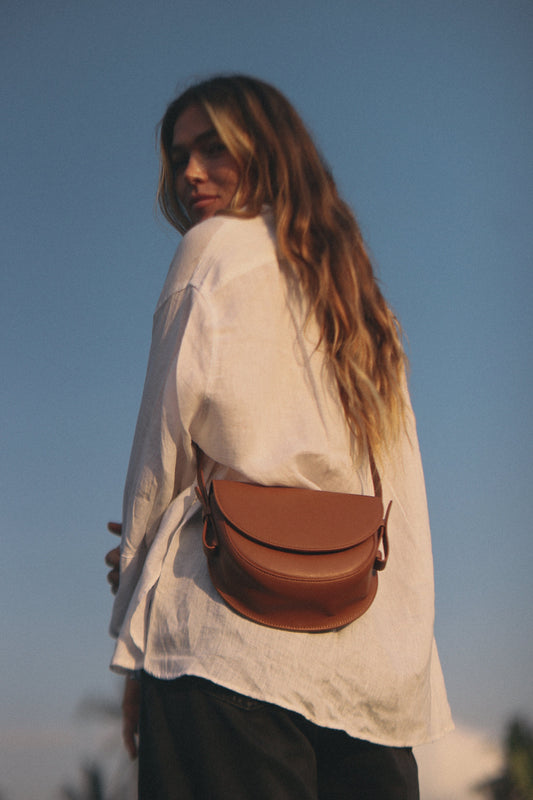 Handbag & Wallet Accessories Coco - Apple Leather Saddle Bag - Brown San Rocco Italia