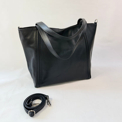 Siena - Large Italian Pebbled Leather Tote Bag