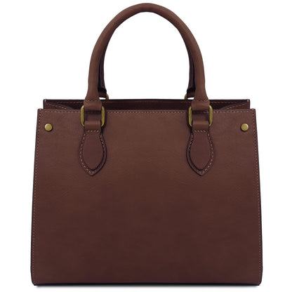 Dama - Vegetable-tanned leather tote handbag | TL142564