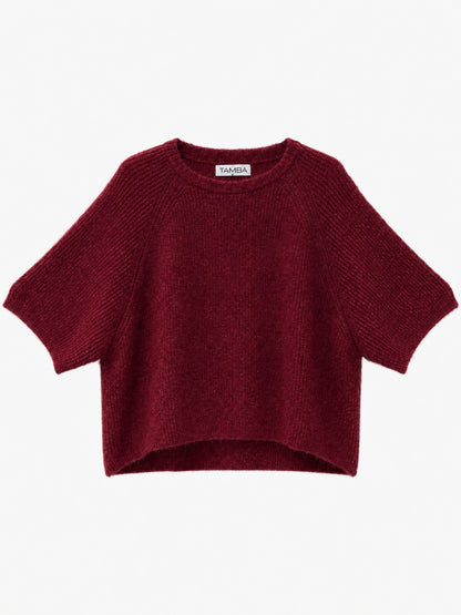 Alpaca Blend Ribbed Wide-Sleeve Sweater