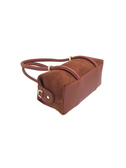 Lucca Small Suede East-West Boston Bag