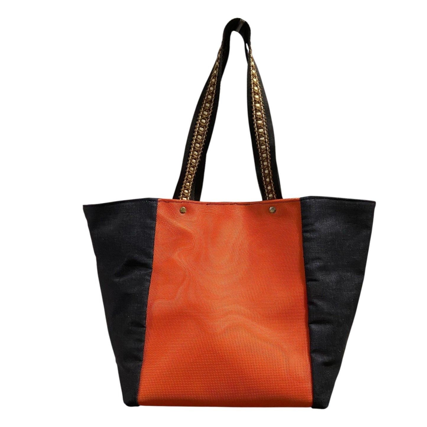 Denim & Orange Tote