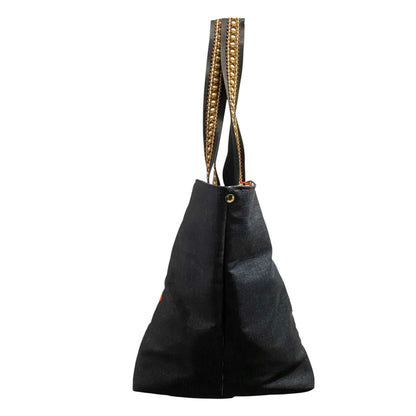 Denim & Orange Tote